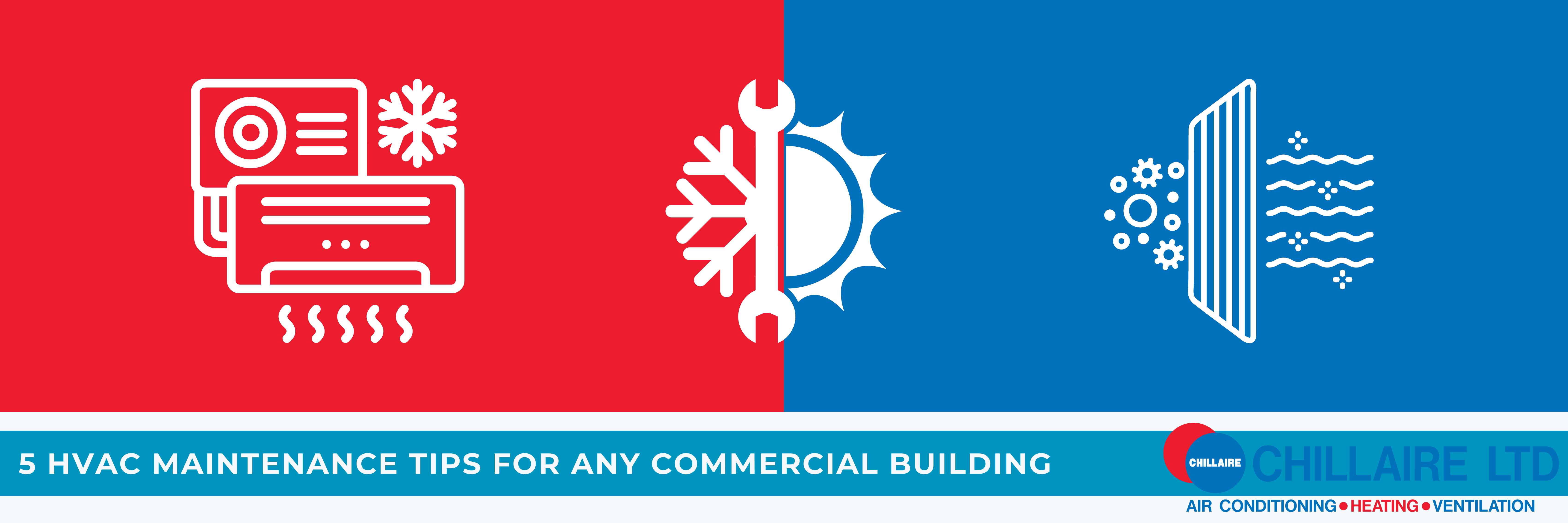 graphic for 5 HVAC maintenance tips for your commercial building article