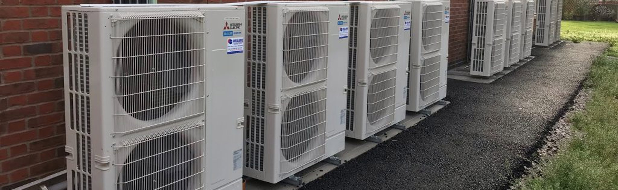 Air conditioning units installed outside building