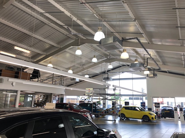 Car showroom ceiling air conditioning