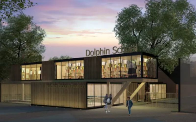 Dolphin school modern wooden building