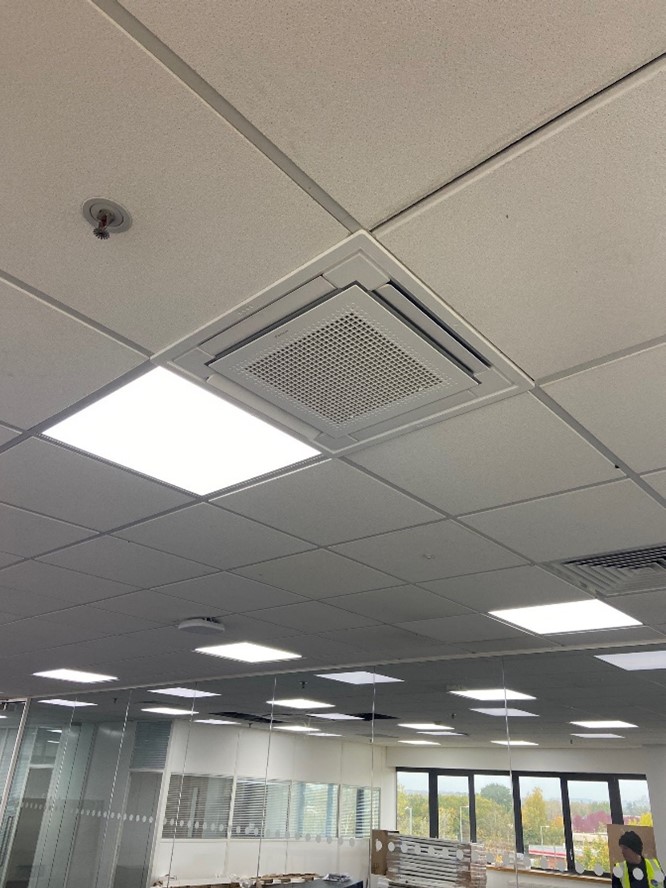 Air conditioning unit in ceiling
