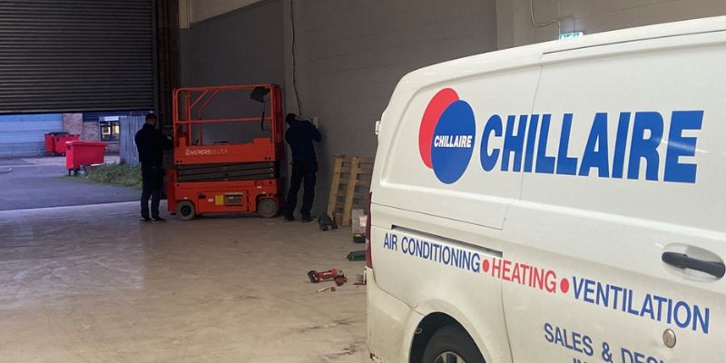 chillaire van inside industrial property