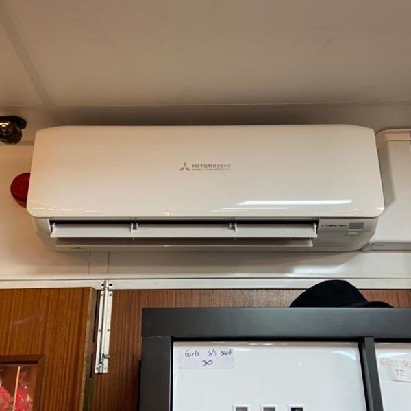 Mitsubishi air conditioning system in locker room