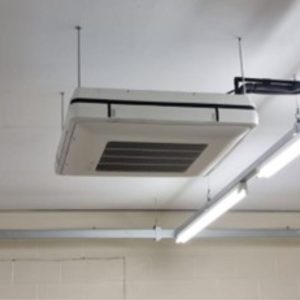 Air conditioning unit hanging from ceiling