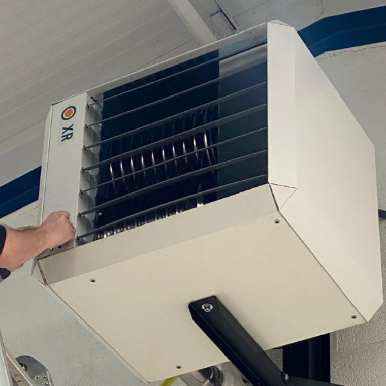 Air conditioning unit being installed